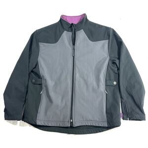 Walls Jacket Womens Large Black Fleece Lined Full Zip Hiking Soft Shell